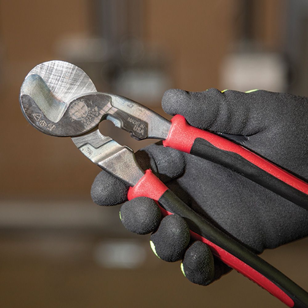 Klein Tools J63225N Journeyman High-Leverage Wire Cable Cutter and Stripper for Cutting  Aluminum, Soft Copper and Communications Cable