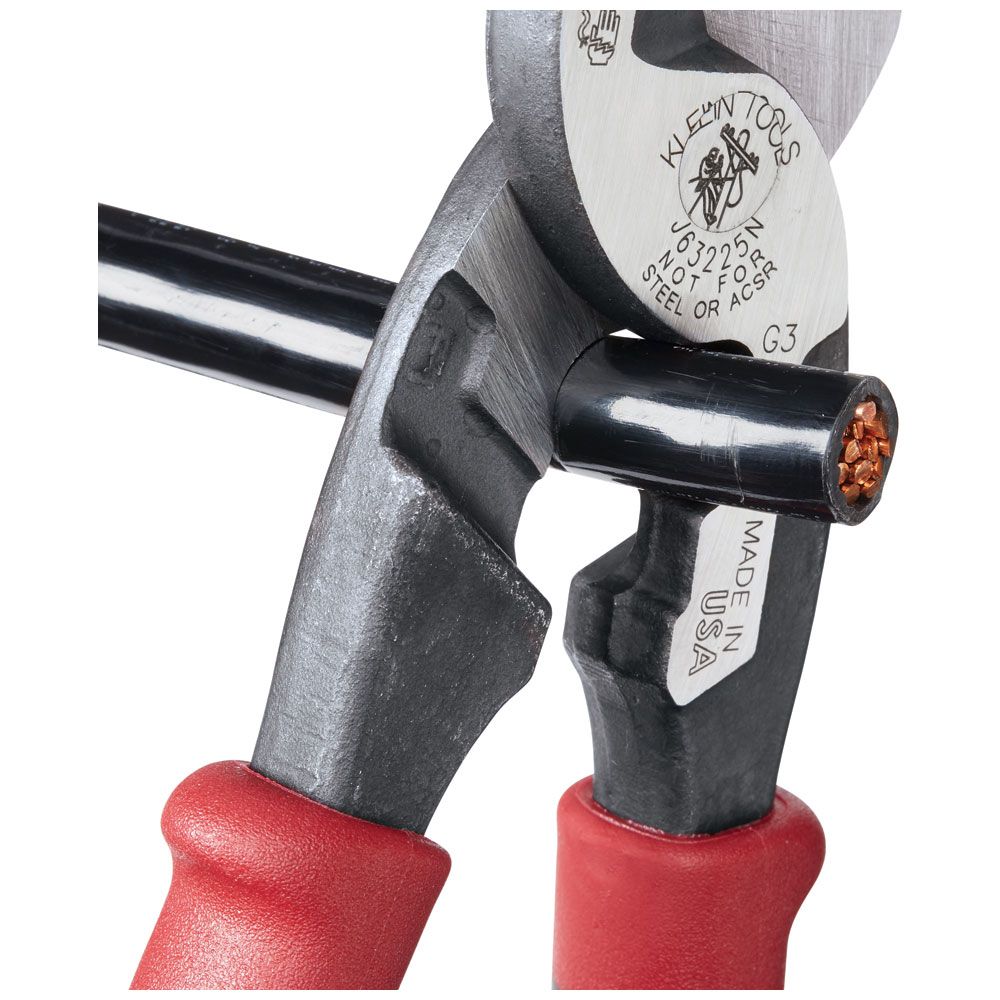 Klein Tools J63225N Journeyman High-Leverage Wire Cable Cutter and Stripper for Cutting  Aluminum, Soft Copper and Communications Cable