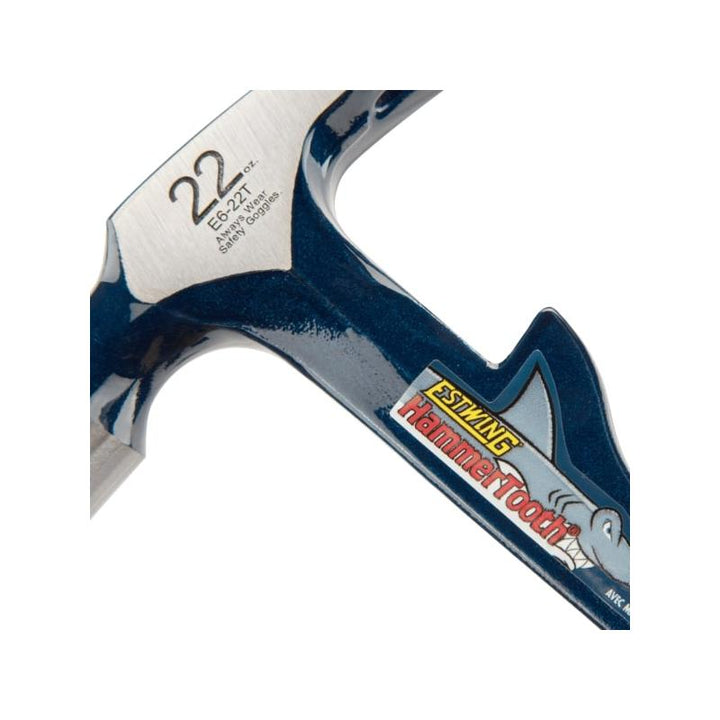Estwing  ‎E6-22TM 22 Oz Solid Steel Hammertooth Hammer With Milled Face And Blue Grip