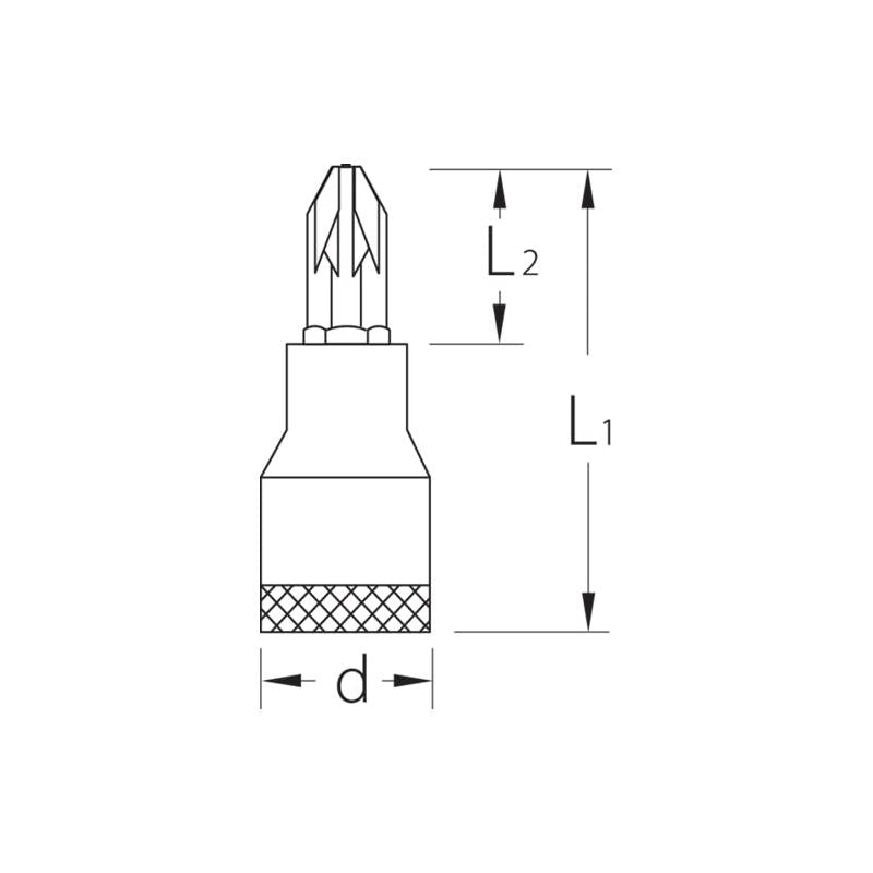 Gedore 1640984 Screwdriver Bit Socket 3/8 Inch PZ 3