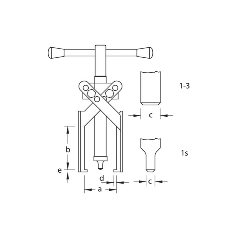 Gedore 2018578 1.23/1XS Puller 2-Arm Pattern XS Legs 80x85 mm
