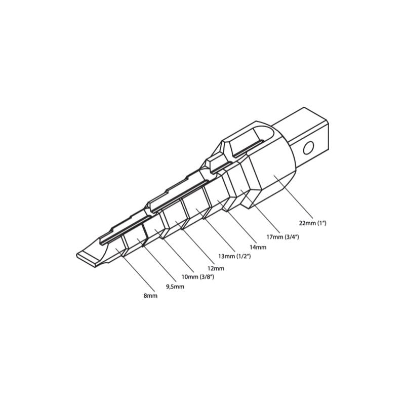 Gedore 4630940 Combi-Stepped Key No. 380150 with Ratchet 1/2 Inch Drive No. 380200