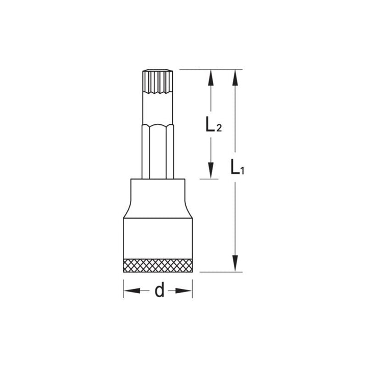 Gedore 6159860 Screwdriver bit socket 1/2", long XZN M12