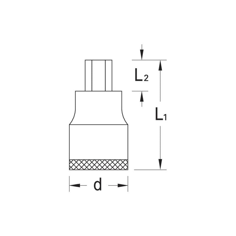 Gedore 1394371 Screwdriver Bit Socket 3/8 Inch , Long 8 mm