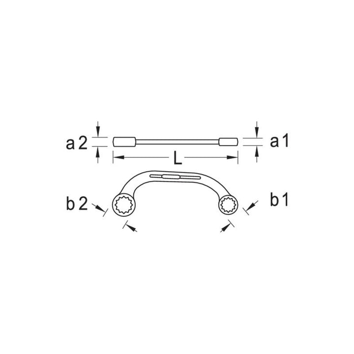 Gedore 6470120 Half-Moon Ring Spanner 13x17 mm