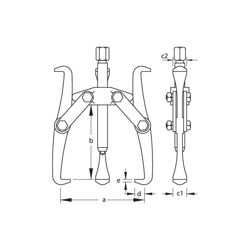 Gedore 1731874 Puller, 2-Arm Pattern 220x170 mm