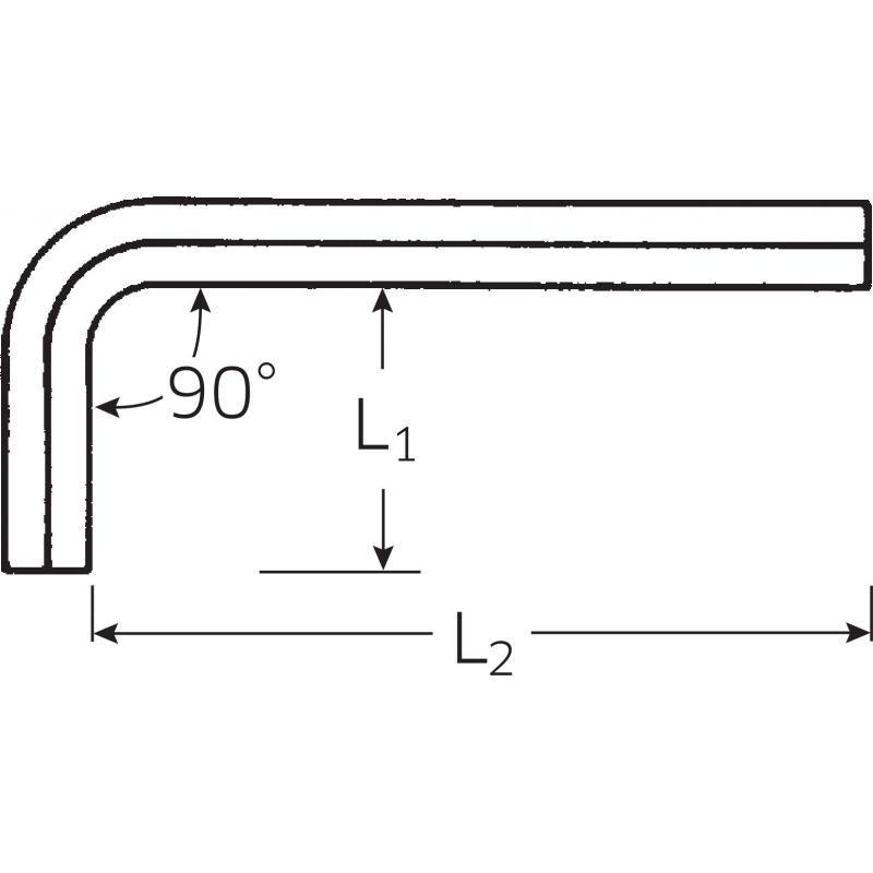 Stahlwille 43550006 10760aCV 3/32" x 51mm Nickel Hex L-Key