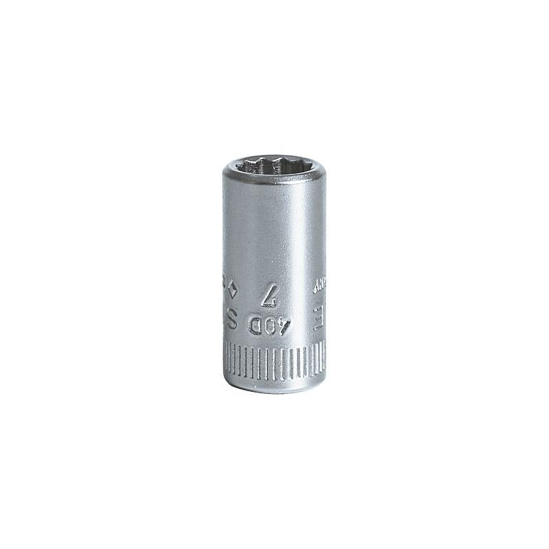 Stahlwille 01030007 40D Bi-Hex 12-pt Socket 7 mm x 1/4 Inch Drive