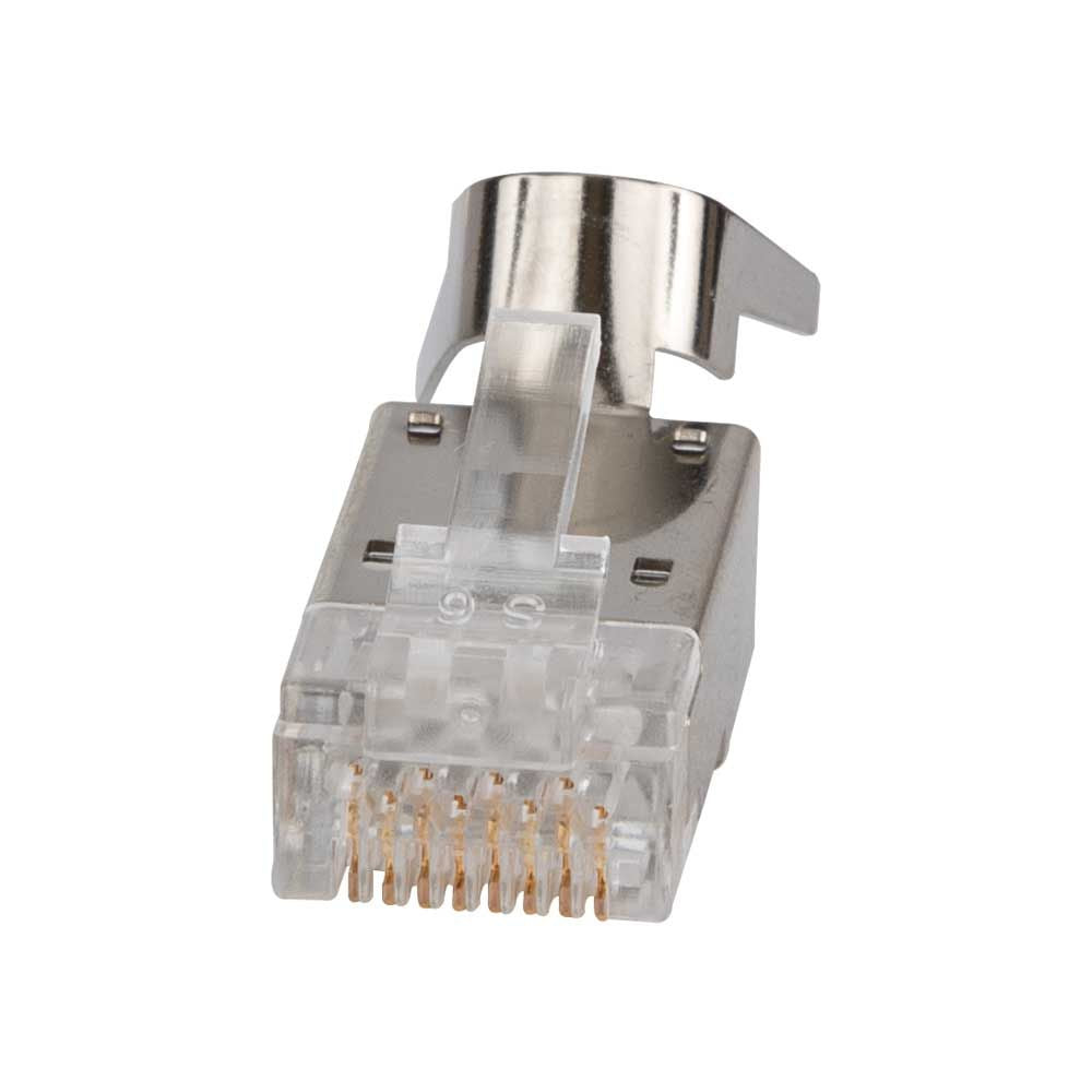 Klein Tools VDV826-754 Pass-Thru™ Modular Data Plug, RJ45-CAT6A, Shielded (STP), 100-Pack