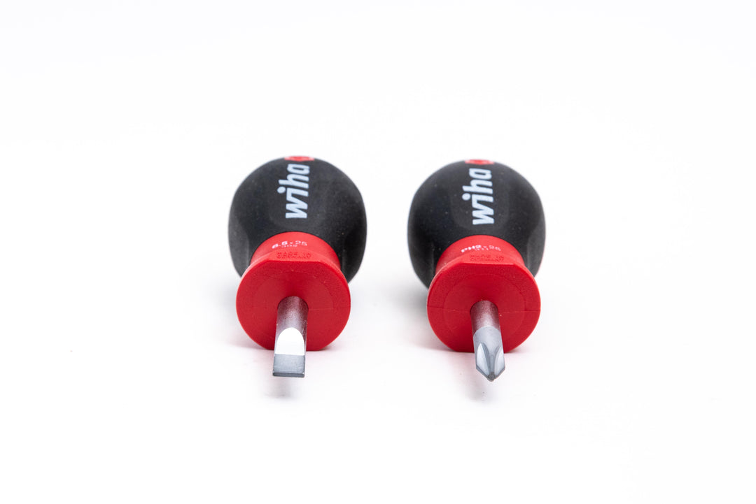Wiha Tools 31191 SoftFinish Stubby Slotted 6.5mm/Phillips #2 Screwdrivers, 2 Pc. Set