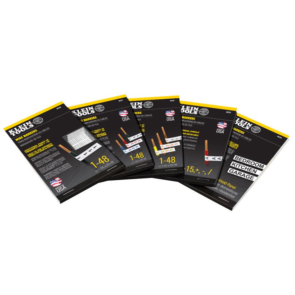 Klein Tools 56253 Wire Marker Book, Black Letters, Numbers, and Symbols